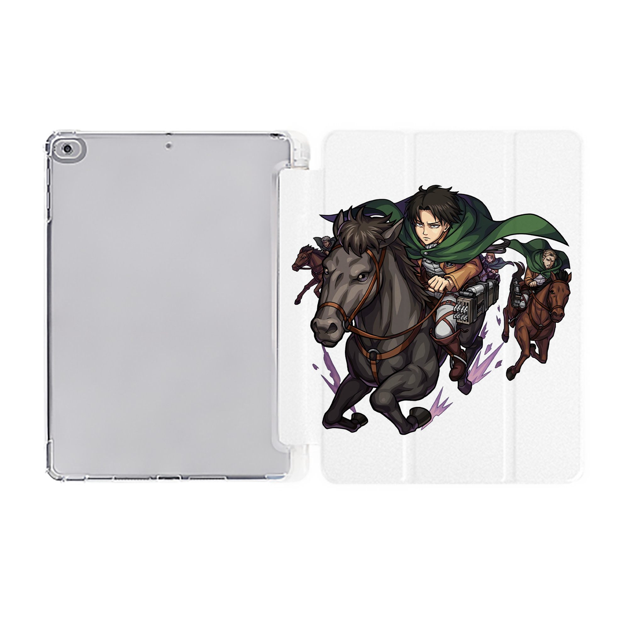 （画像用） 進撃の巨人 リヴァイ·アッカーマン Attack on Titan Levi Ackerman IPad ケース ペン収納付き 三つ折りスタンド PUレザー×シリコン 対応機種9.5/10.5/10.9インチ